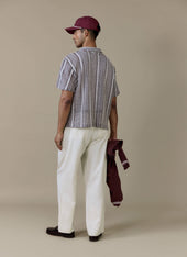 Hugh Crochet Boxy Shirt | Cotton Blend | Brown