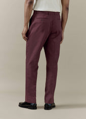 Tailored Trousers Linen Merlot