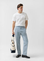 Tailored Linen Trousers | Light Blue