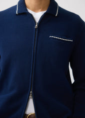 Gardner Dense Knitted Zip Cardigan Cotton