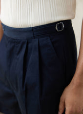 Blake Double Pleated Shorts Cotton