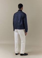 Wax Zip Jacket Cotton Navy