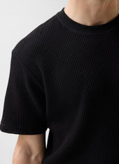 Waffle Short Sleeve T Shirt Cotton