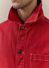 Vintage Wash Oliver Chore Jacket Cotton Canvas Red