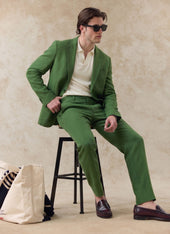 Tailored Linen Blazer | Suit Jacket | Forest