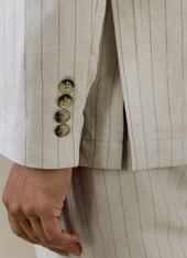 Striped Tailored Blazer Linen Blend