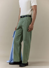 Lungo Herringbone Straight Trousers Cotton