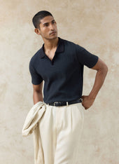 Anthony Ribbed Polo Cotton