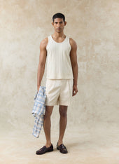 Leon Ribbed Vest | Cotton | Cream
