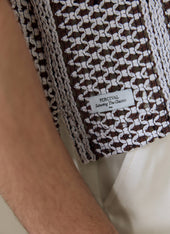 Hugh Crochet Boxy Shirt | Cotton Blend | Brown