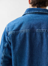 Heavyweight Overshirt Cotton Mid Wash Blue