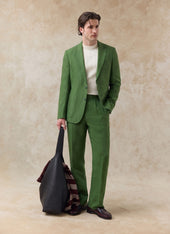 Tailored Linen Blazer | Suit Jacket | Forest