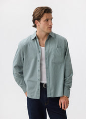 Clancy Striped Long Sleeve Shirt | Cotton | Blue