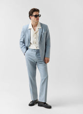 Tailored Linen Blazer | Light Blue