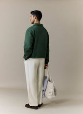 Dudley Boxy Sweatshirt | Cotton | Forest