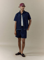 Blake Double Pleated Denim Shorts Cotton