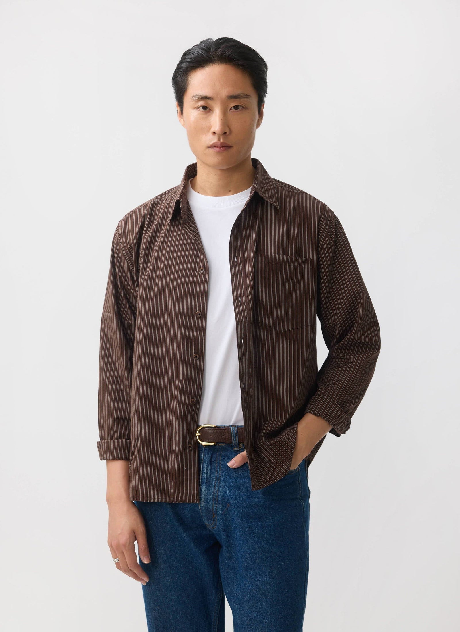 Clancy Striped Long Sleeve Shirt Cotton