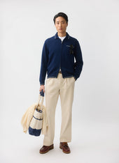 Gardner Dense Knitted Zip Cardigan Cotton