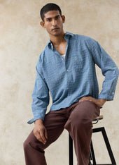 Hinsley Checked Boxy Shirt Cotton