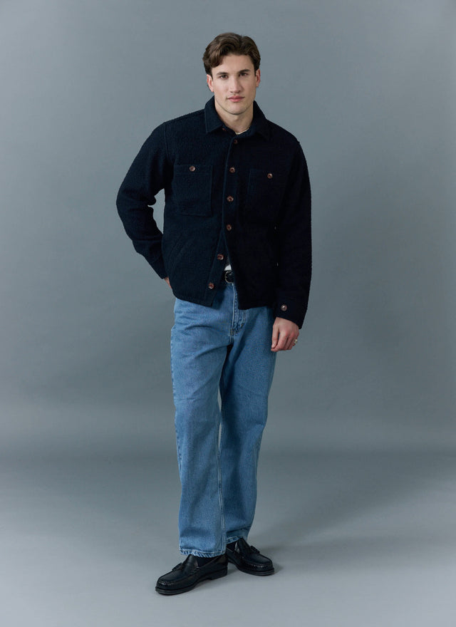 Blanket Overshirt | Casentino Wool | Navy