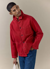 Vintage Wash Oliver Chore Jacket Cotton Canvas Red