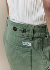 Lungo Herringbone Straight Trousers Cotton