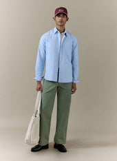 Lungo Herringbone Straight Trousers Cotton