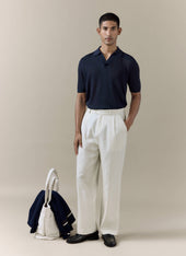 Laurence Knitted Polo Linen Lyocell Blend