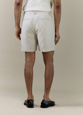 Striped Tailored Shorts Linen Blend