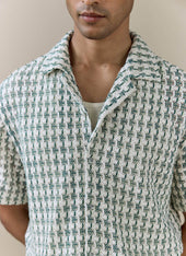Freddie Crochet Boxy Shirt Cotton Green