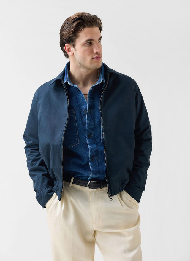 Leo Harrington Jacket | Cotton | Navy