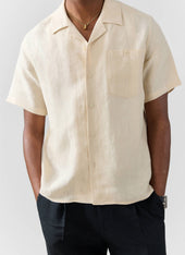 Short Sleeve Cuban Shirt | Linen | Cream