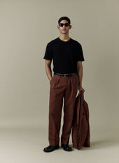 Pleated Tailored Trousers Linen