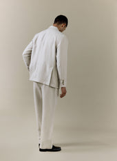 Striped Tailored Blazer Linen Blend
