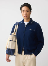Gardner Dense Knitted Zip Cardigan Cotton