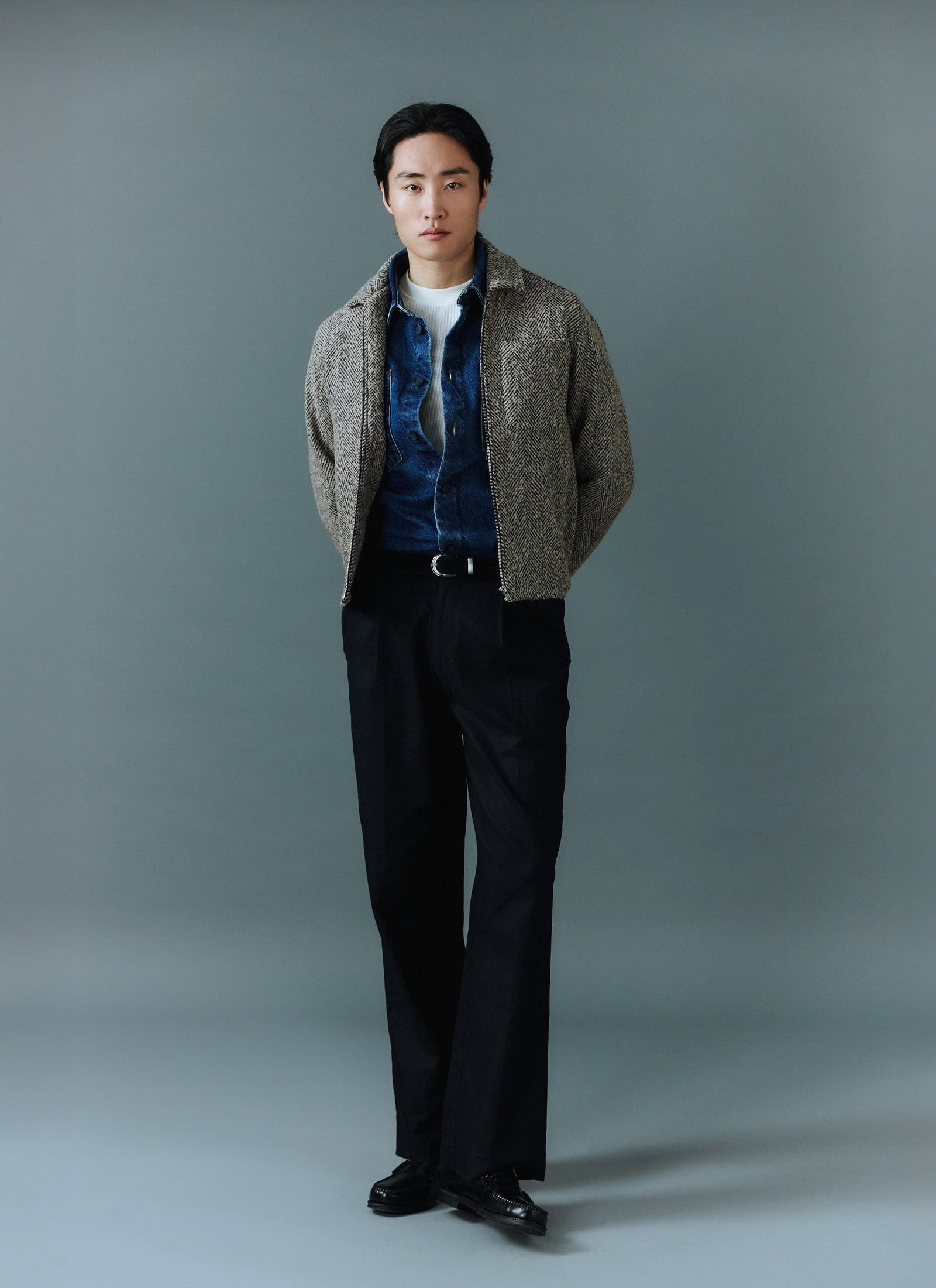 Herringbone Zip Jacket Wool