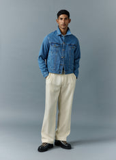 Western Trucker Jacket Light Wash Blue
