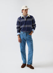 Editor Striped Rugby Polo Shirt Cotton