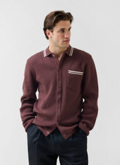 Pablo Cotton Knitted Shirt | Long Sleeve | Espresso