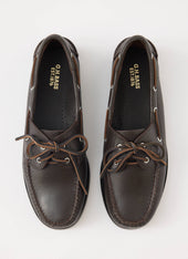 G H Bass Jetty Ii Boater 2 Eye Textured Dark Brown