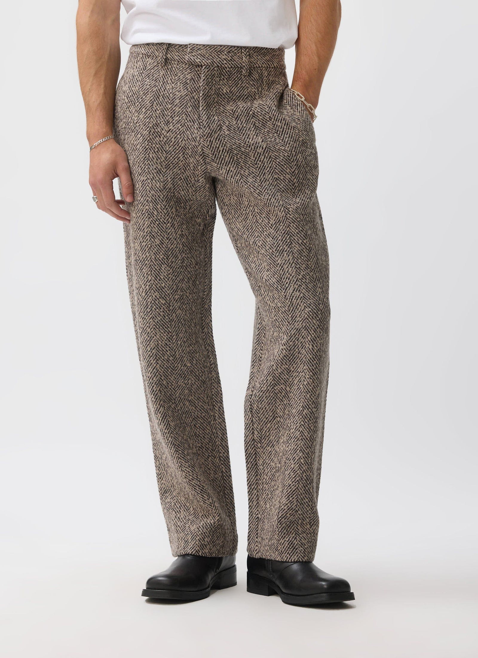 Herringbone Trousers Wool