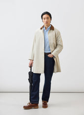 Cord Collar Relaxed Trench Coat Cotton