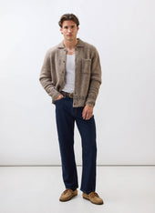 Novel Collared Cardigan Wool Oak