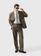 Grounds Tailored Blazer Herringbone Wool Oak