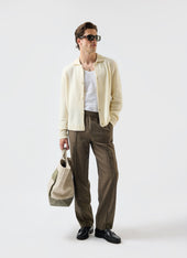 Archive Wool Knitted Collared Cardigan | Cream