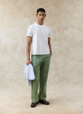 Austin Slub Slim Fit T Shirt Organic Cotton Off White