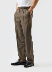 Grounds Relaxed Trousers Herringbone Wool Oak