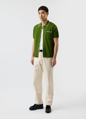Contrast Trim Shirt Wool With Cream