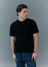 Cropped Regular Fit T Shirt | Organic Cotton | Black