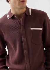 Pablo Cotton Knitted Shirt | Long Sleeve | Espresso